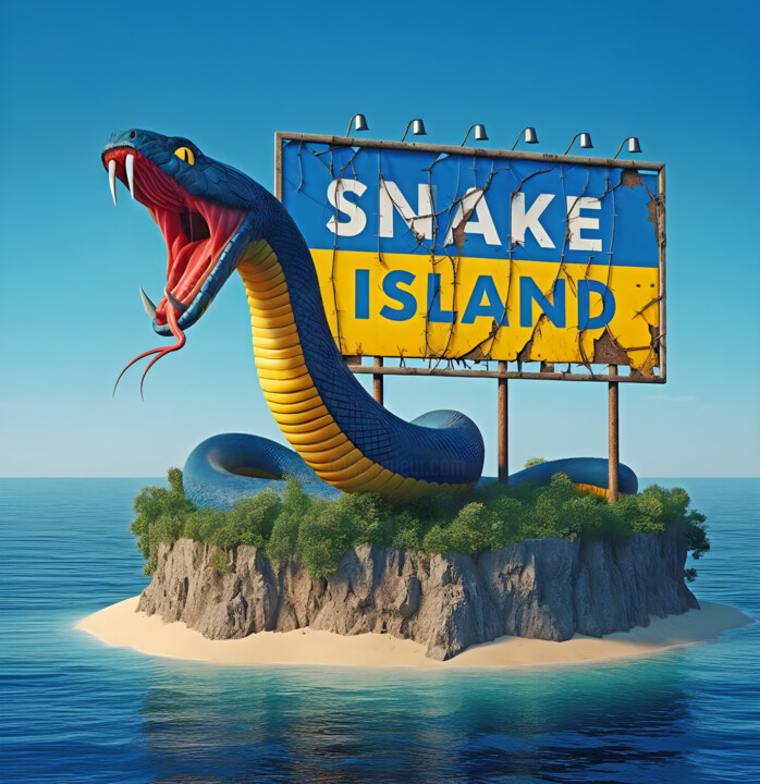Zmiinyi Island (Snake Island) in Black Sea is Ukraine 数字艺术