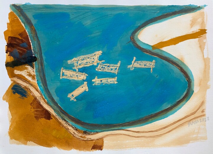 "Enseada" ("Cove") 绘画, 11.8x15.8 in