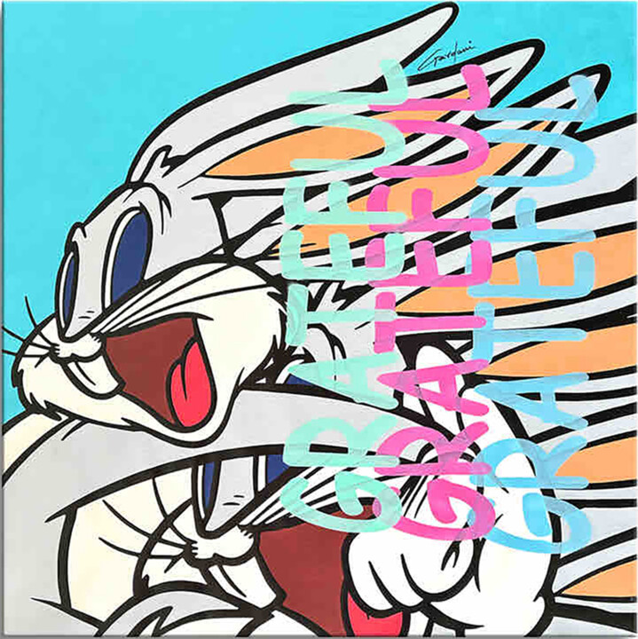Bugs Bunny Way Out - Original Painting on Canvas 绘画, 39x39 in