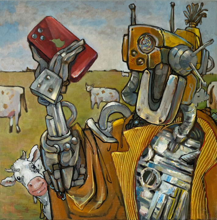 Robo Selfie 미술작품, 17.7x17.7 in