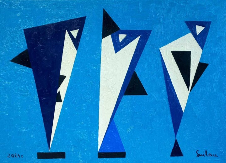 Дельфины. Морская балетная группа. Танцуем все! 绘画, 19.7x27.6 in