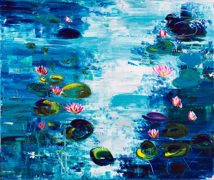 Nymphéas 175 绘画, 29.9x35.4 in