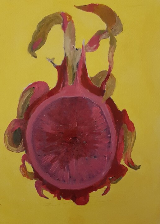 Dragonfruit yellow 绘画, 11.6x8.3 in