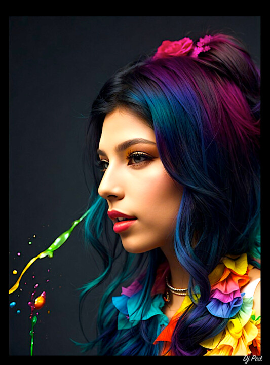 Digital Arts titled "Amy Revival" by Dj Pixl, Original Artwork, AI generated image