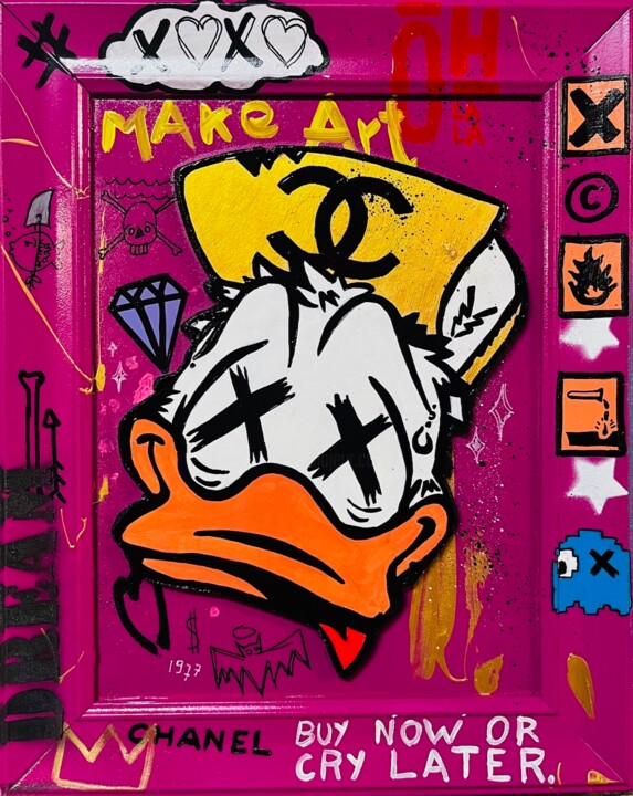 Crazy donald duck 绘画, 10.6x8.3 in