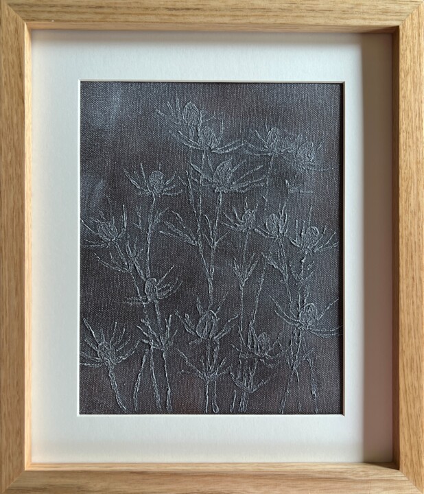 Eryngium Brown Original Painting supported by frame 绘画, 9.5x7.5 in