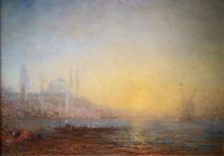Peinture intitulée "Vue d'Istanbul depu…" par Félix Ziem, Œuvre d'art originale, Huile