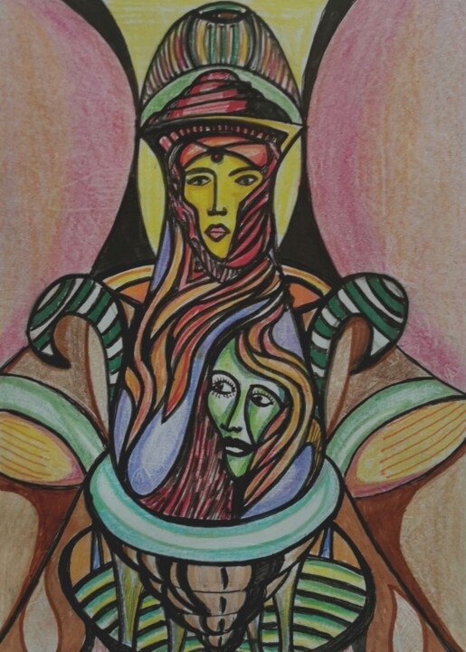 Painting titled "CORNUCOPIA" by Michele Tortorelli, Original Artwork, Watercolor