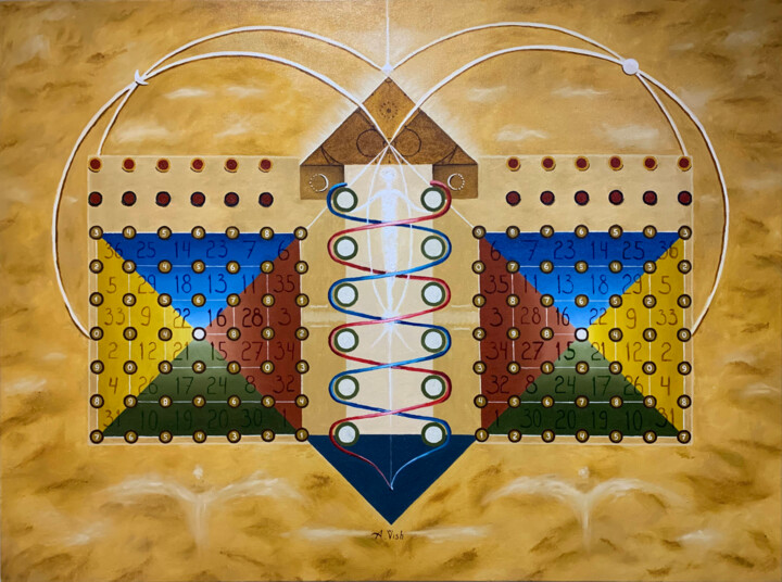 The Secret of the Sun" 绘画, 35.4x47.2 in