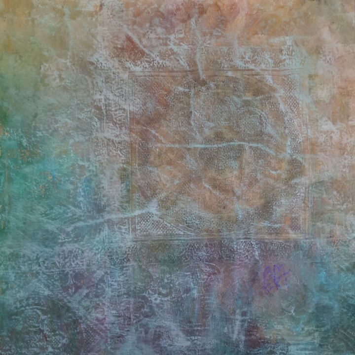 Painting titled "Or, eau, éther" by Béatrice Mitry, Original Artwork, Pastel