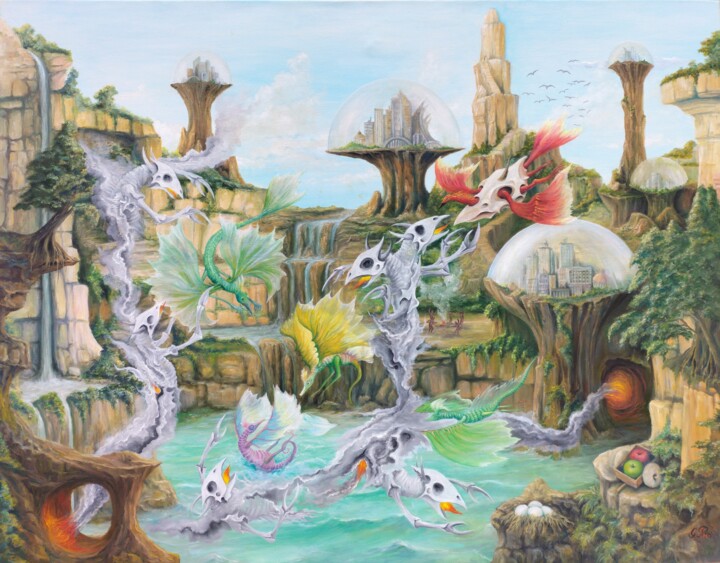 peinture à l'huile ref 303261, magical realism fantasy 绘画, 43.3x55.1 in