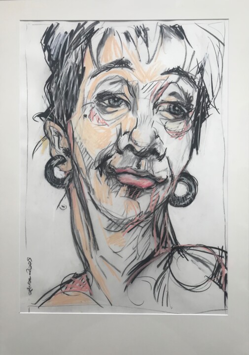 Frau - Gedankenverloren 图画, 39.4x27.6 in