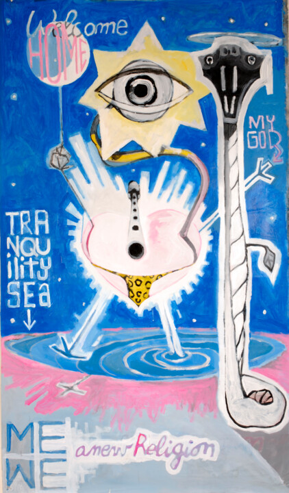 my god 绘画, 59.1x31.5 in