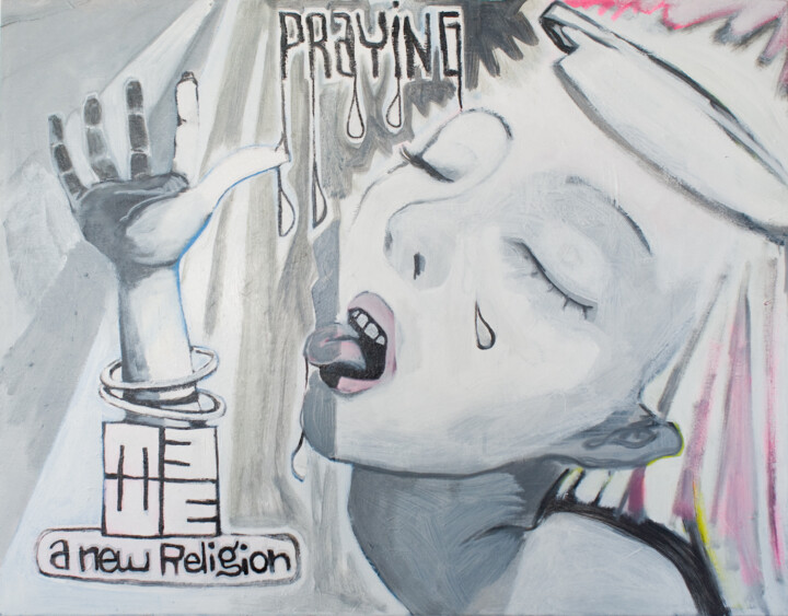Praying 绘画, 27.6x35.4 in