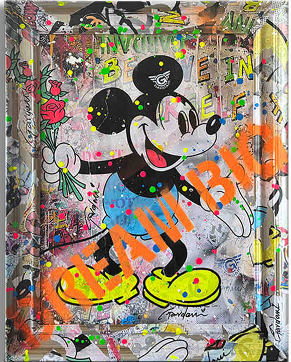 Always Happy Mickey 绘画, 20.5x15.5 in