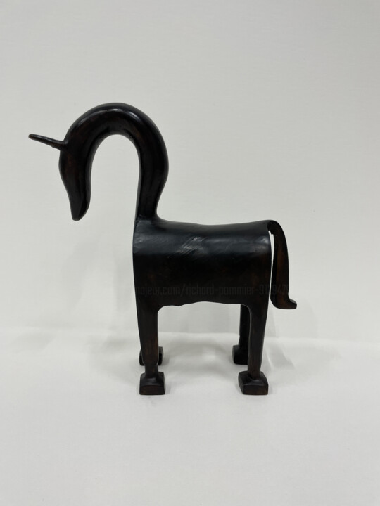 Cheval brun 雕塑, 10.6x9.5 in