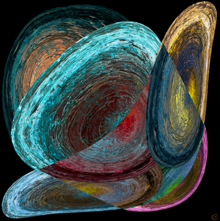 Digital Arts titled "JUST CIRCLES NR3" by Philippe Ceulemans, Original Artwork, Digital Painting