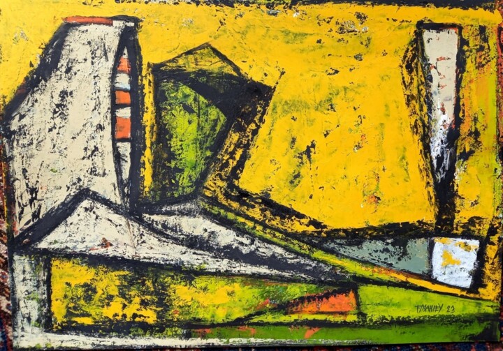 Peinture intitulée "Février 24" par Frédérique Manley, Œuvre d'art originale, Huile
