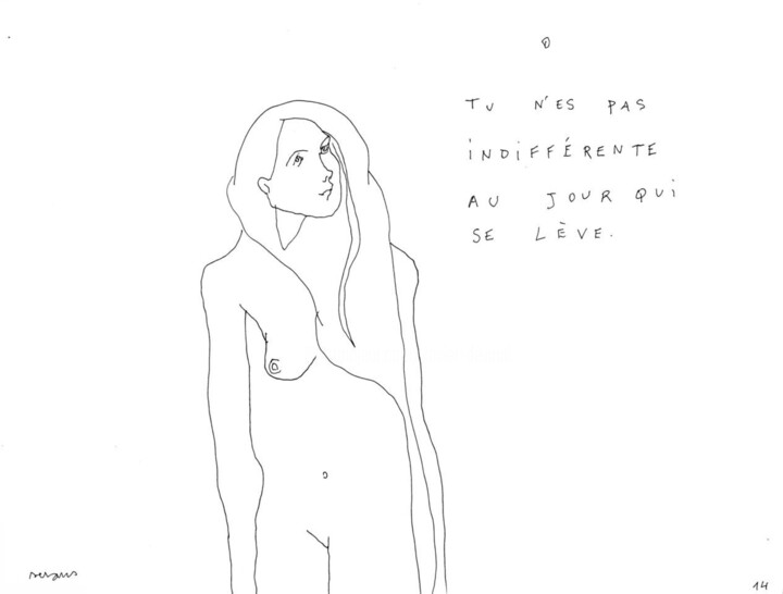 图画 标题为“Traversée #14” 由Xavier Devaud, 原创艺术品, 墨