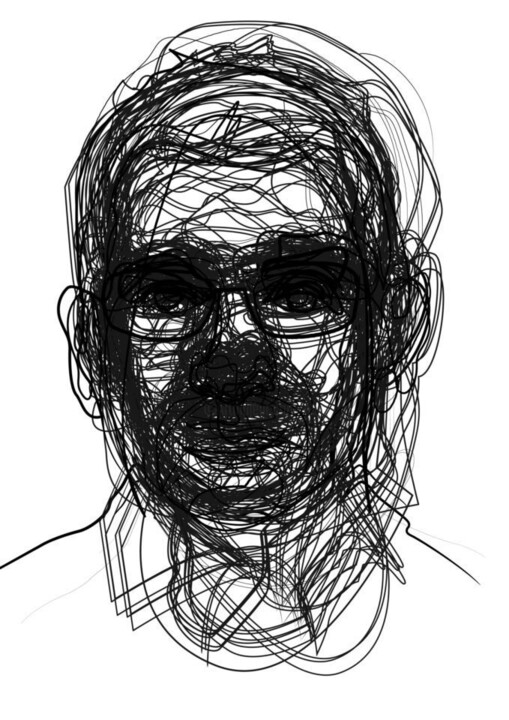 Gravures & estampes intitulée "autoportrait #9" par Quibe, Œuvre d'art originale, Pigments