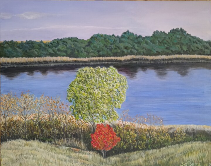 Painting titled "Ingulochka" by Zavzyata Olena, Original Artwork, Acrylic