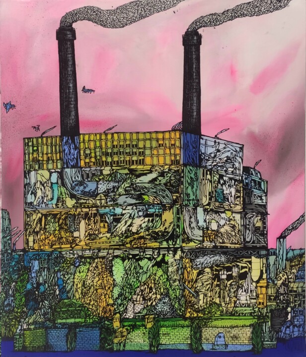 L'incinérateur d'Ivry sur Seine 绘画, 39.4x31.5 in