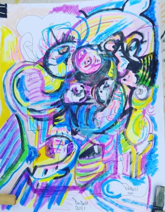 Untitled (blue/purple) 图画, 11x8.5 in
