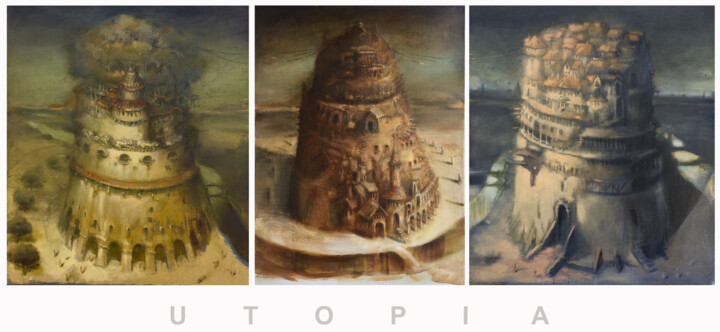 UTOPIA (triptych) Pittura, 31,5x78,7 in
