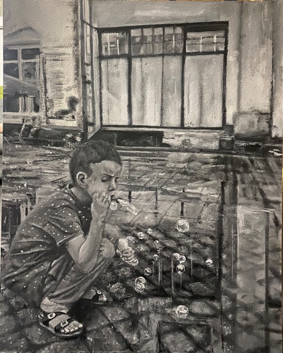 Childhood/// Bubbles. 绘画, 19.7x15.8 in