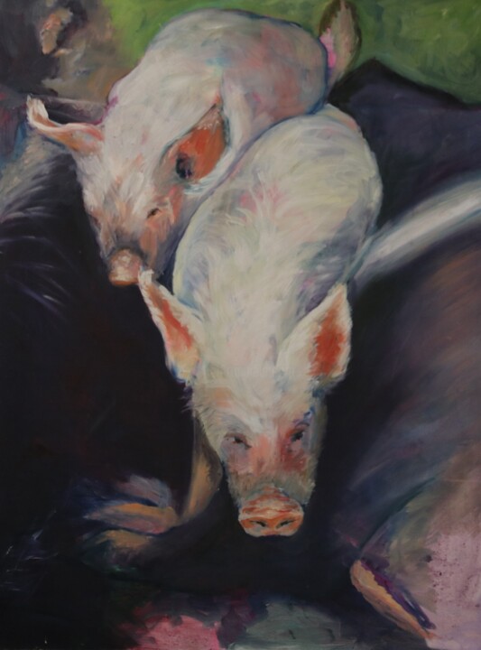 Schweinebande 绘画, 31.5x23.6 in