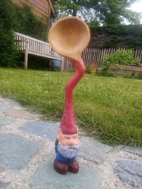 Sculpture titled "kabouterlepel" by Joris De Fré, Original Artwork, Wood