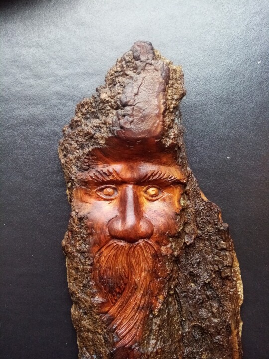 Sculpture titled "Greenman in populie…" by Joris De Fré, Original Artwork, Wood