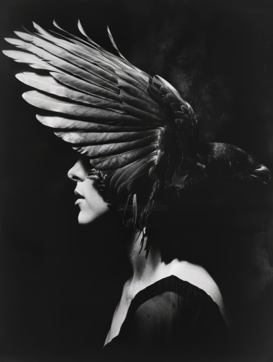 Woman Portrait with Wings 2 数字艺术