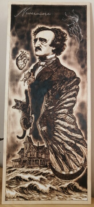 Edgar Allegory Poe 印花与版画, 19.7x9.8 in