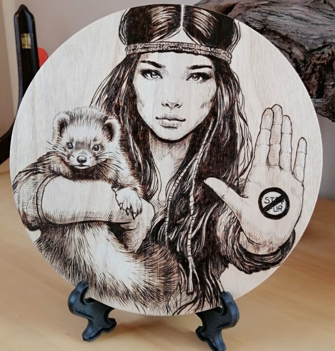 Stop Fur 印花与版画, 7.9x7.9 in