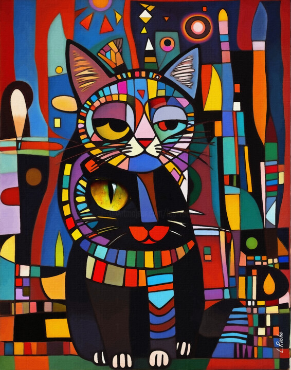 Totem cat 203 绘画, 27.6x21.7 in