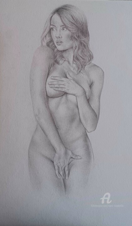 Tekening getiteld ""surprise"" door Marc Ciavarella, Origineel Kunstwerk, Potlood