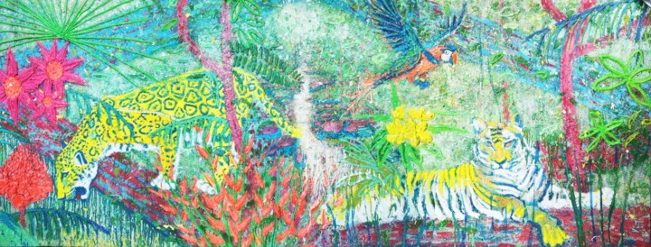 Live a Jungle life (glow in the dark) 绘画, 51.2x144.3 in