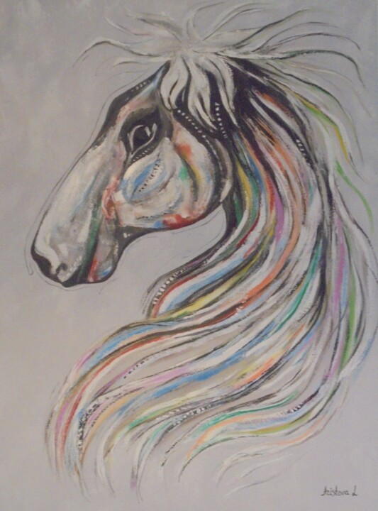 HORSE ABSTRACT 绘画, 31.5x23.6 in