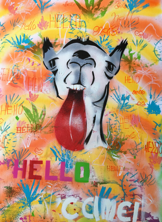 Hello from the desert 絵画, 33.1x23.6 in