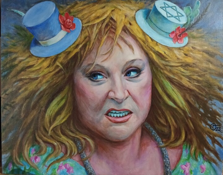 Алла-туда-сюда-устала. 绘画, 15.8x19.7 in