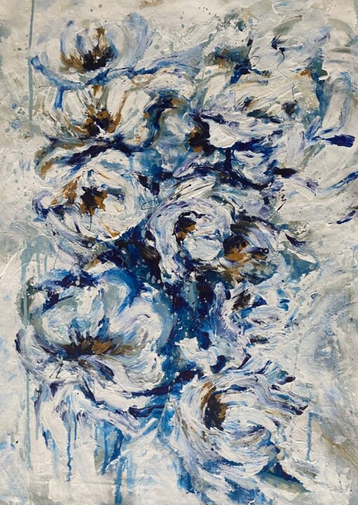 Blue bloom 绘画, 27.6x19.7 in