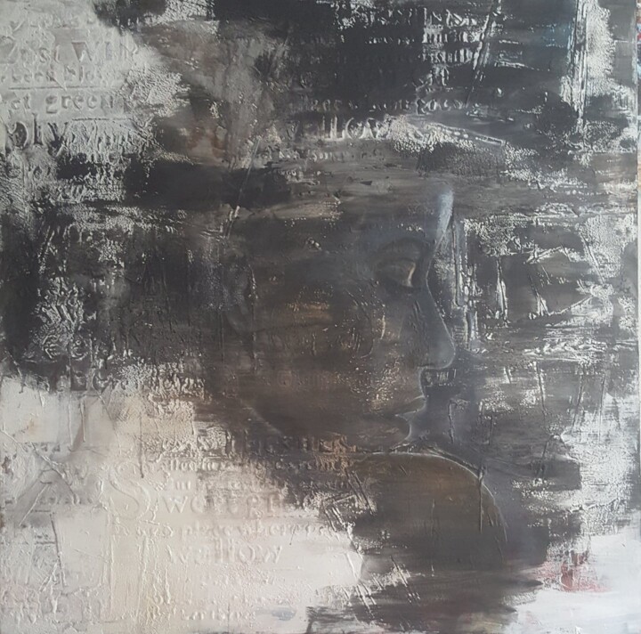 Painting titled "Back in time" by Ria Kooistra, Original Artwork, Acrylic
