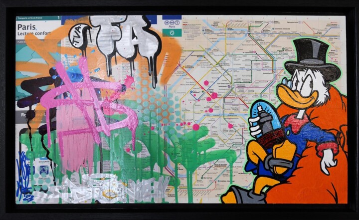 Painting titled "Relax" by Fat, Original Artwork, Acrylic Mounted on Wood Stretcher frame