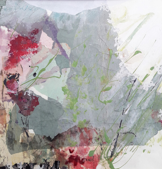 Peinture intitulée "Jardin -23" par Helen Hill, Œuvre d'art originale, Collages