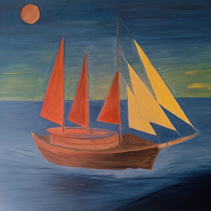 El velero Painting, 23.6x23.6 in