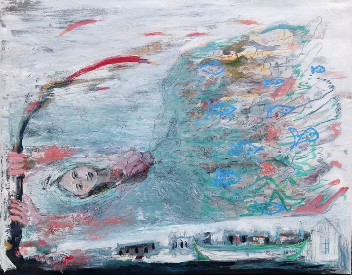 The holding on 绘画, 39.4x55.1 in