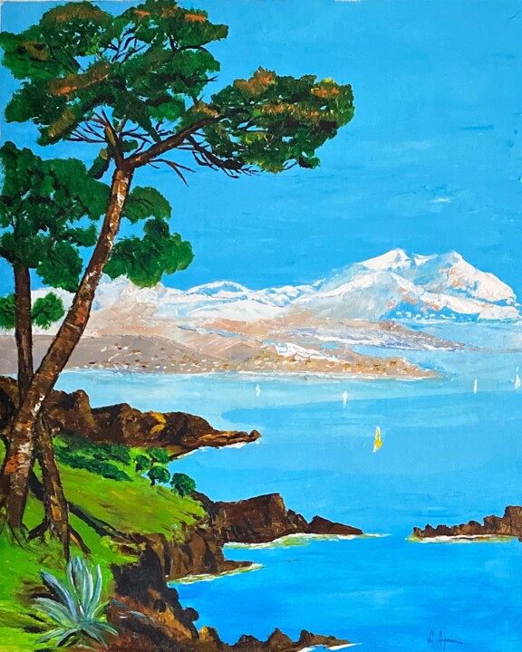 Baie Méditerranée 绘画, 19.7x15.8 in