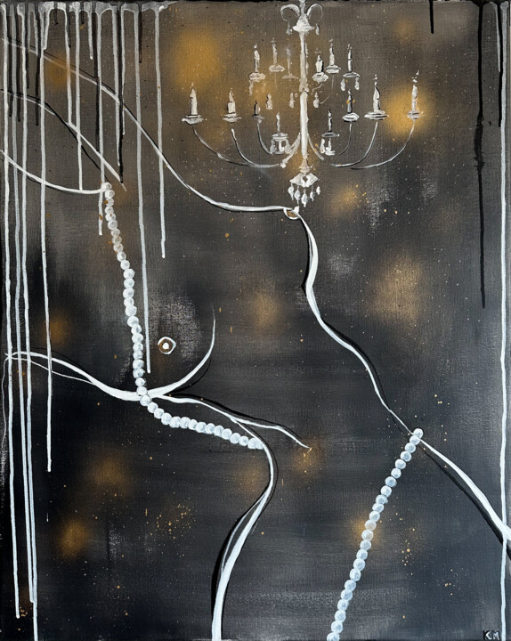 Après minuit. After midnight 绘画, 29.9x24 in