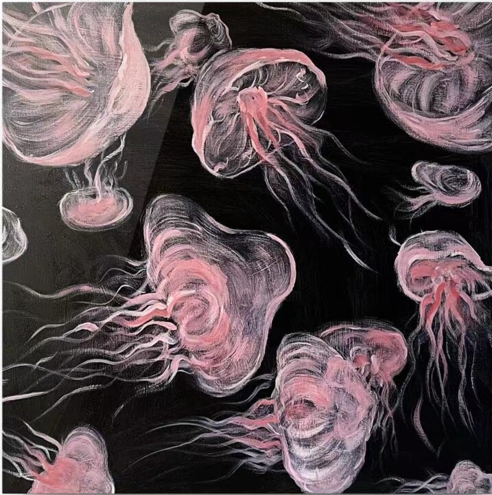 Painting titled "Flow" by Vivian Wang, Original Artwork, Acrylic